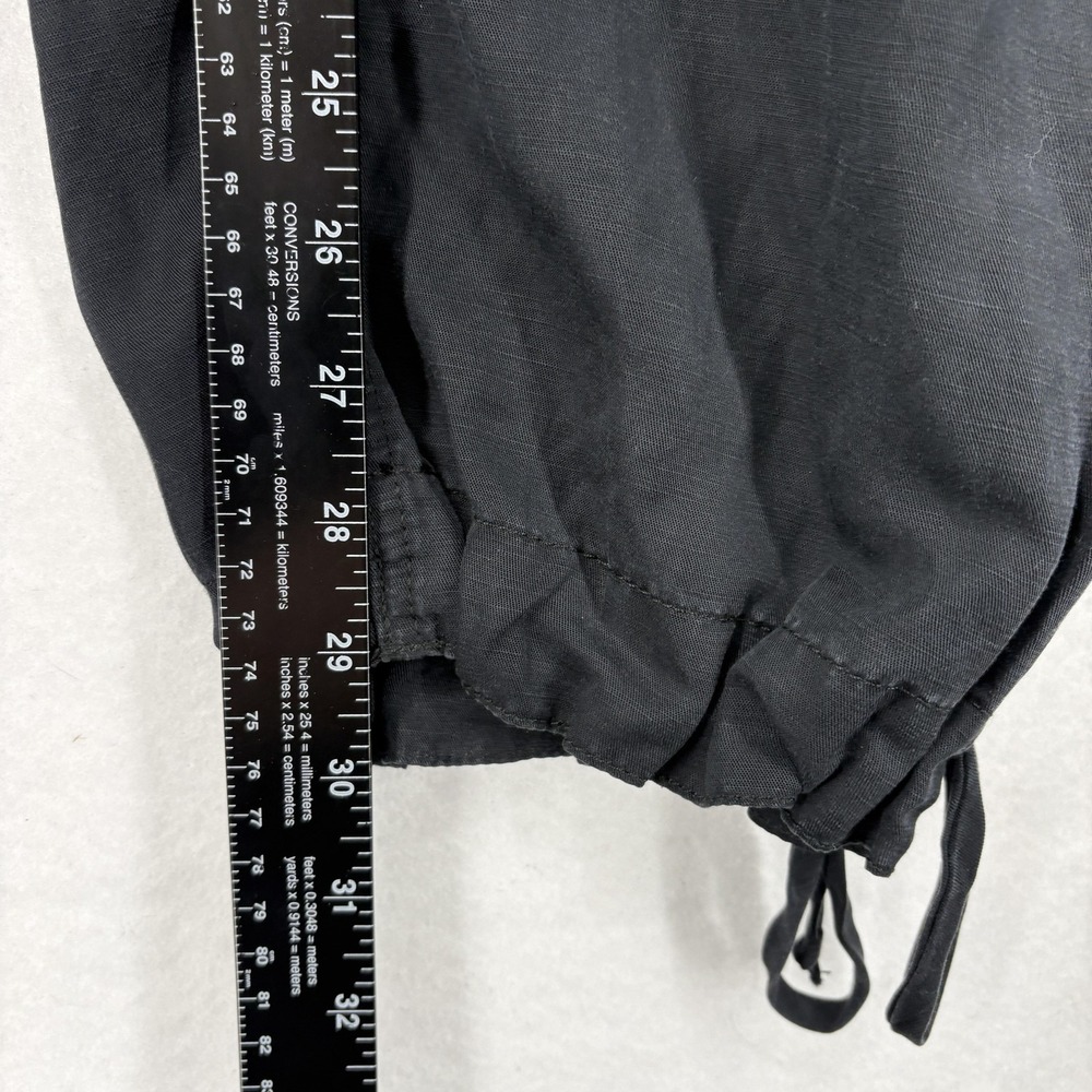 Anthropologie Aviator Cargo Pants Womens 2 Black Linen Blend Utility Taper Camp - Picture 10 of 15